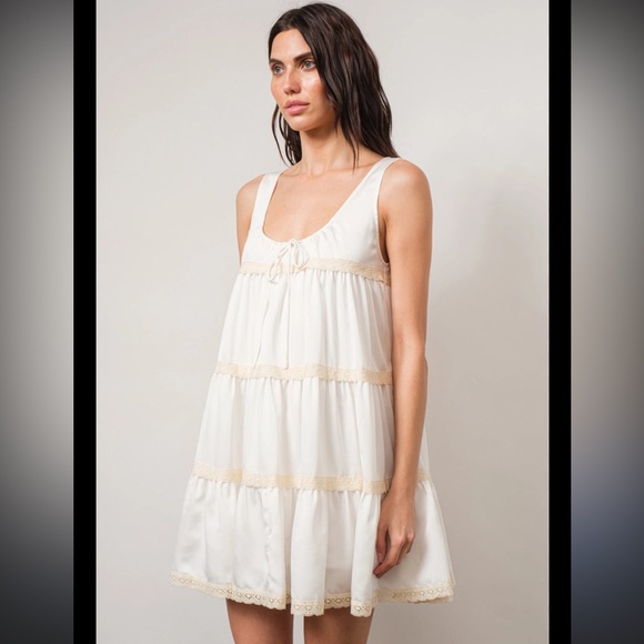 Loucia Baby Doll Mini Dress Lace Small - Picture 1 of 9